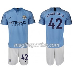 Completo Calcio Manchester City TOURE YAYA 42 Bambino Divisa Prima 2018/2019
